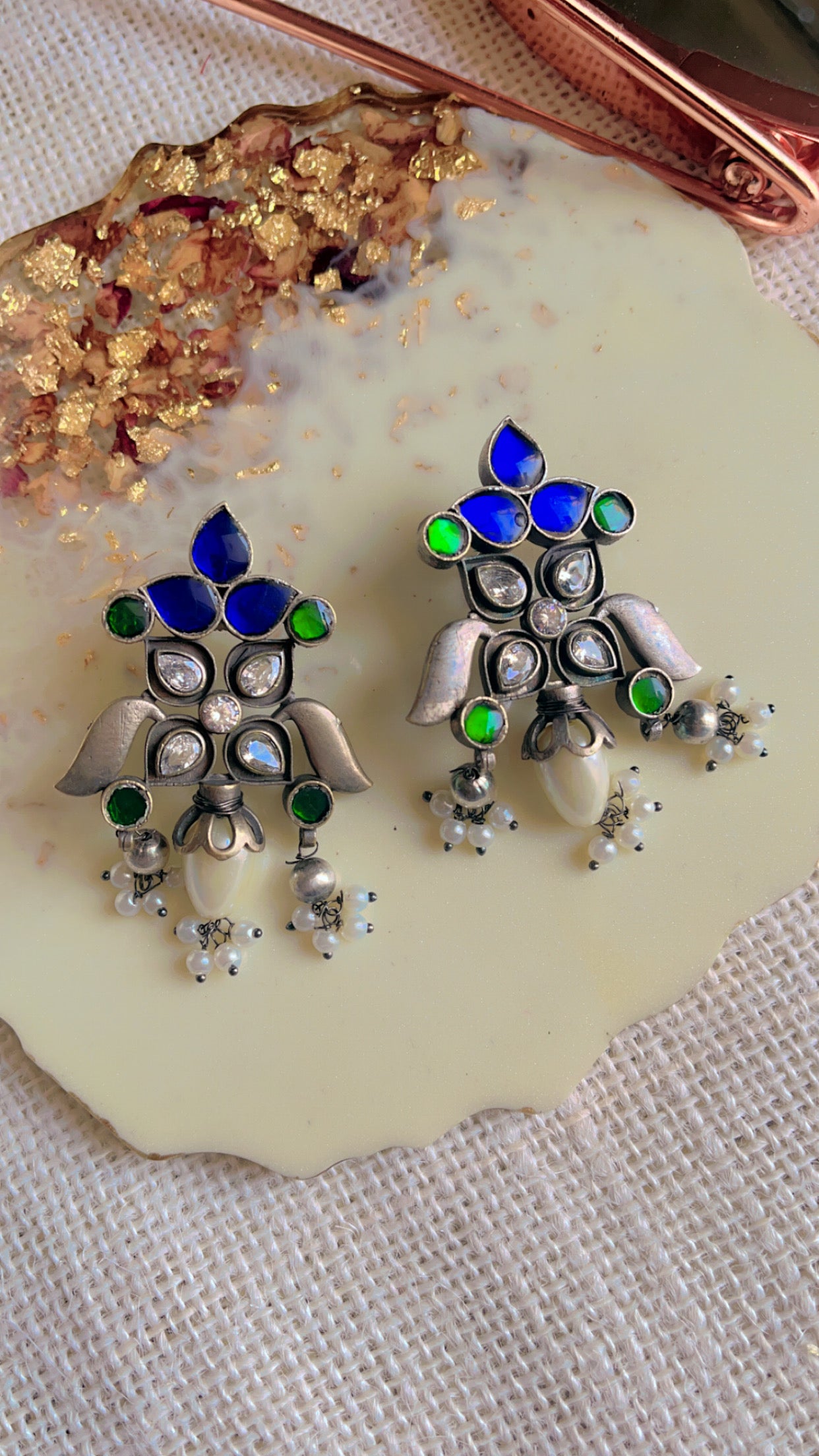 Blue Fidda Silver Earring