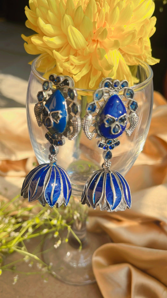 Blue Disha Jhumka Earring