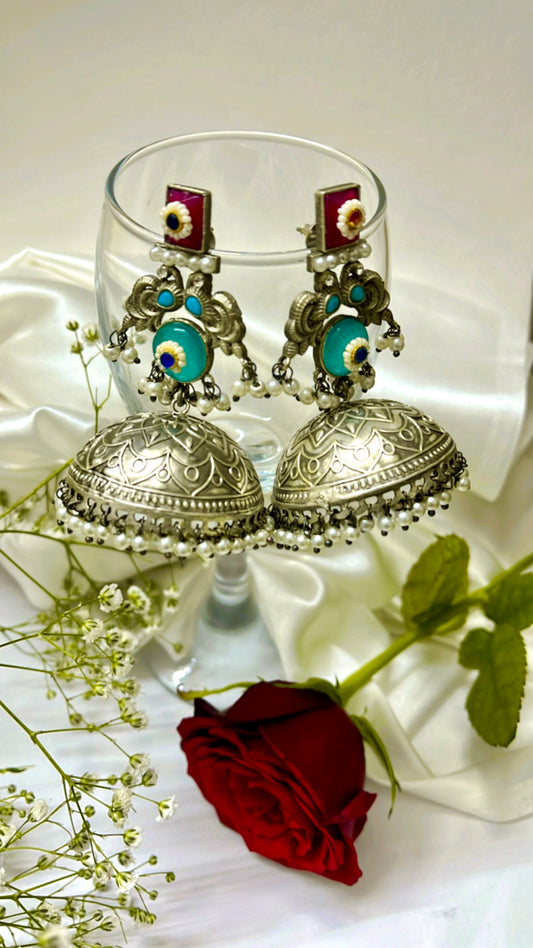 Deepali Silver Jhumka Earring