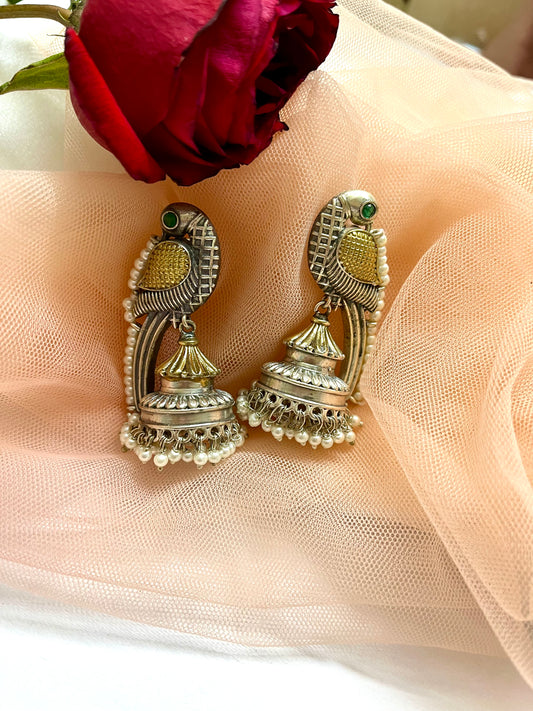 Piya Silver Jhumka Earring