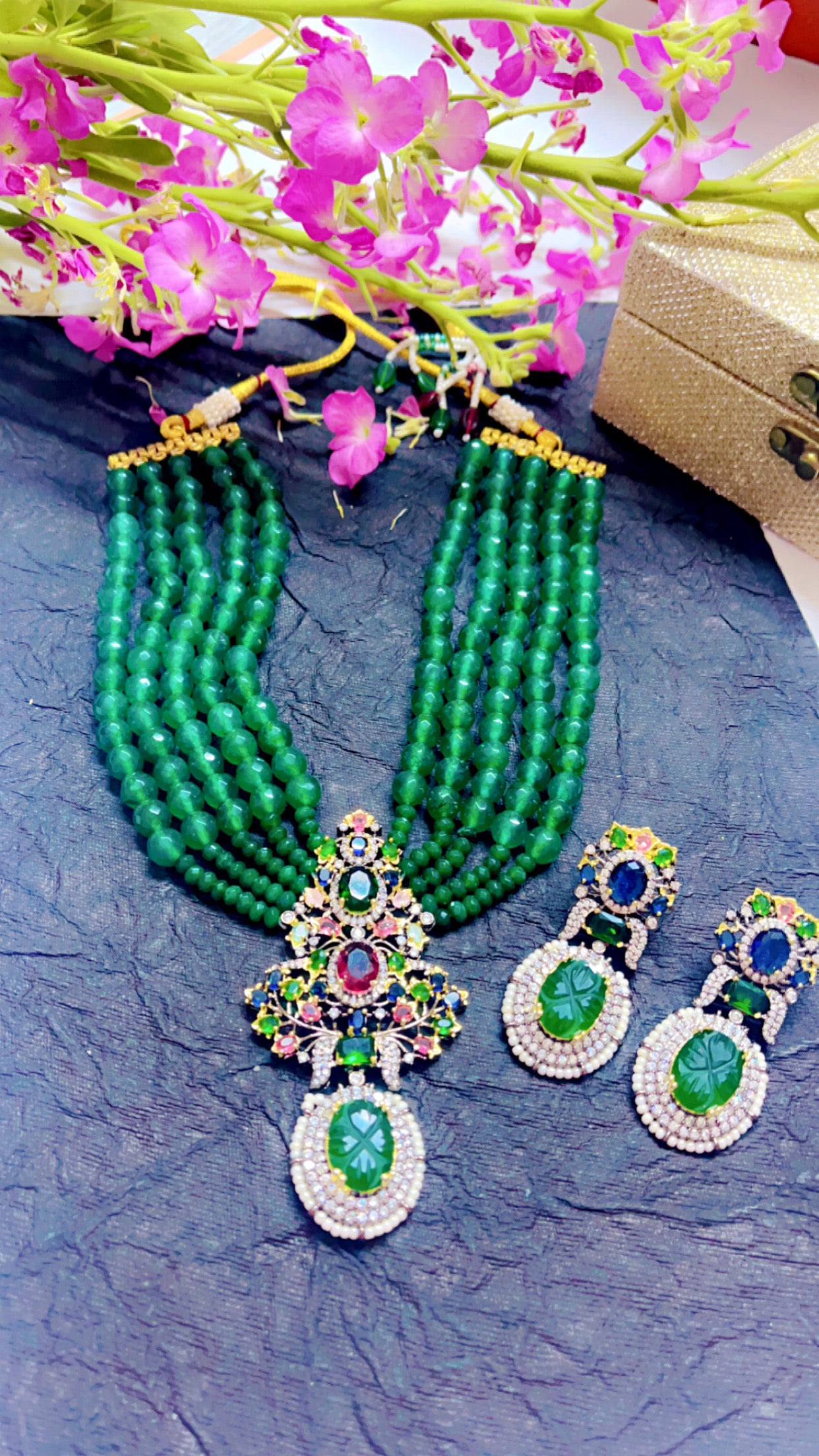 Green Trisha Neckpiece Set