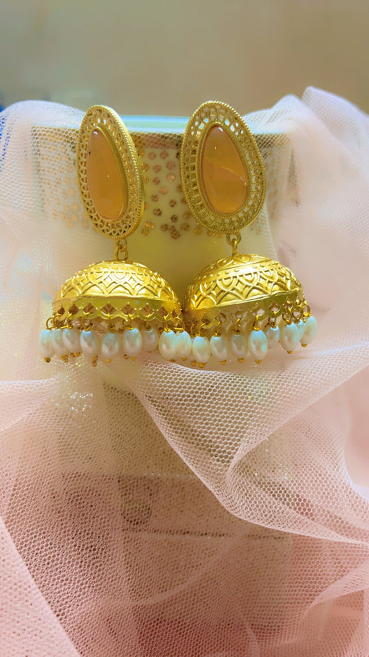 Yellow Gita Jhumka Earring