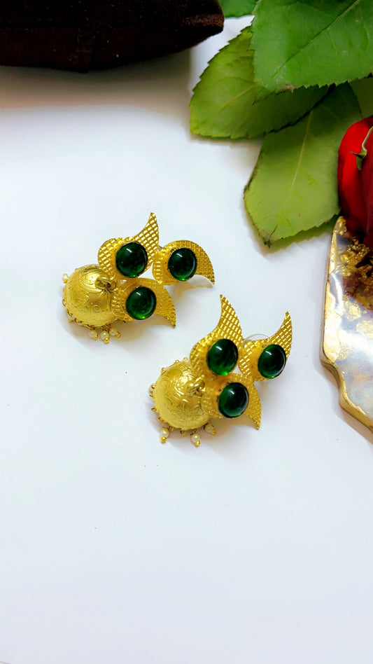 Green Somya Jhumka Earring