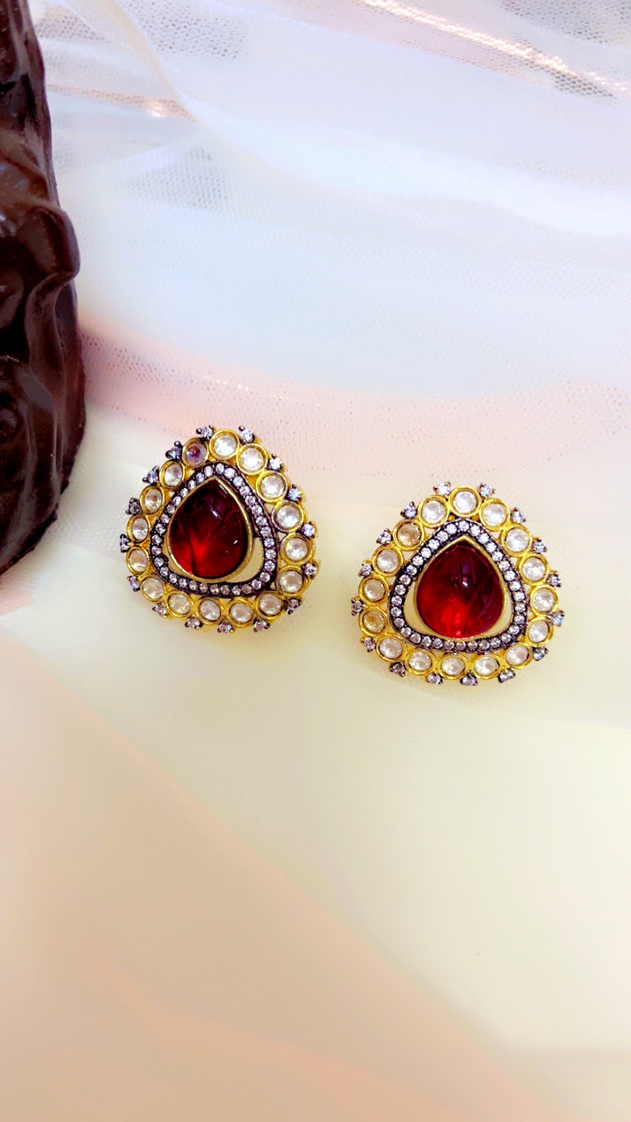 Red Ria Stud Earring