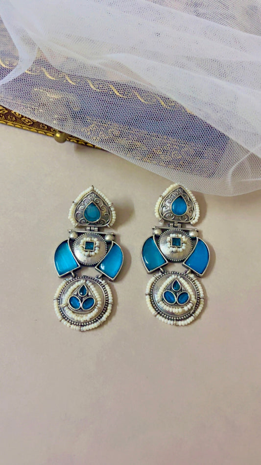 Blue Divya Silver Earring