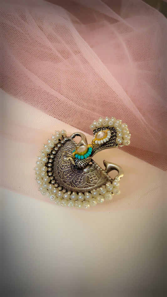Blue Nimrat Silver Ring