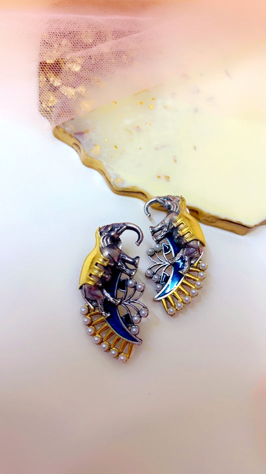 Aqua Varan Silver Earring