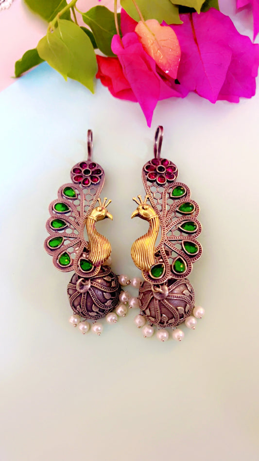 Green Abyaa Earcuff Silver Earring