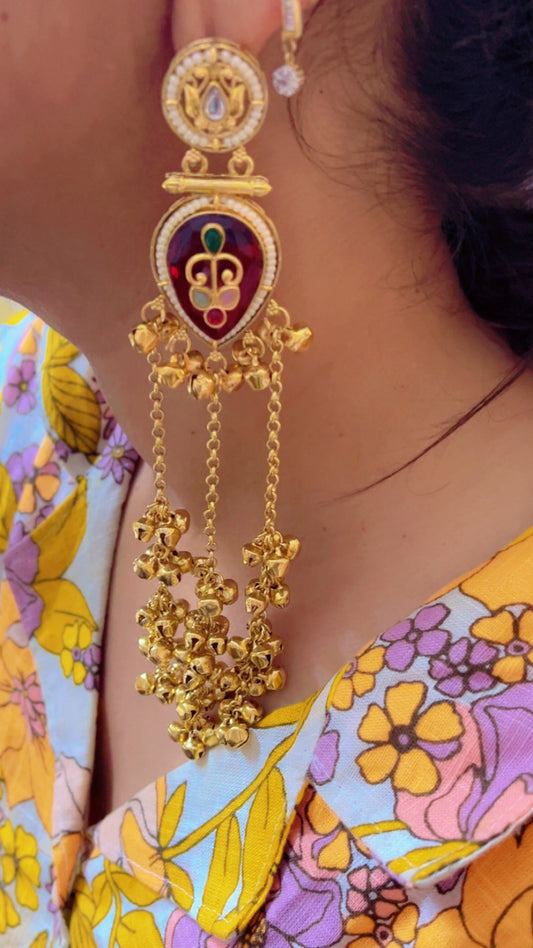 Red Misha Kashmiri Earring
