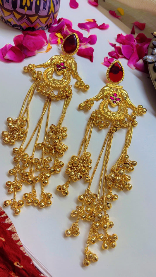 Red Aasma Kashmiri Earring